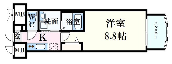 縮景園前駅 徒歩1分 7階の物件間取画像